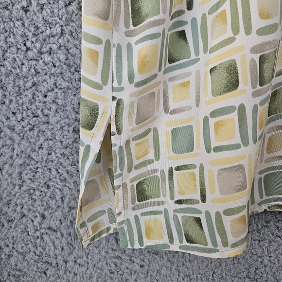 Vintage Notations Geometric Print Blouse 18W 2XL Short Sleeve Cream Yellow Top - Picture 5 of 13